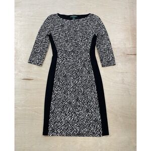 Lauren Ralph Lauren Women's Dress‎ Size 0 Petite Black/White
